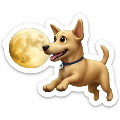 Dog flying to the moon sticker