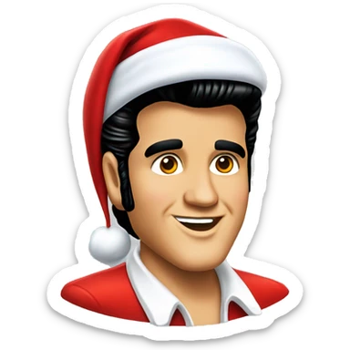 Elvis Presley as santa claus sticker