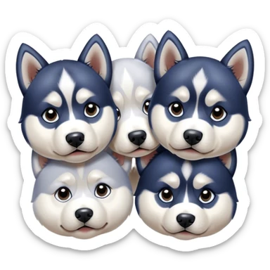 Face Holding Back Tears three puppies 
huskies look pitifully sticker