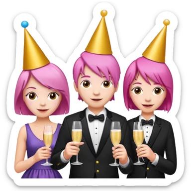 pink haired drink holders sticker