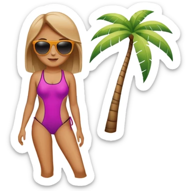 Tanning on the beach sticker