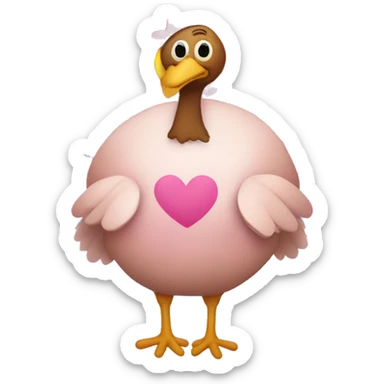 Thanksgiving turkey with pink hearts and stars sticker