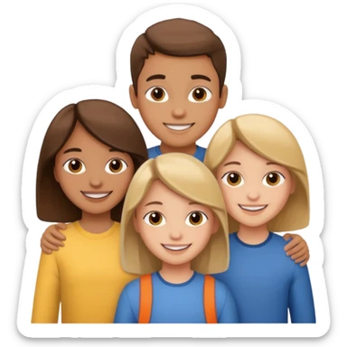 Two girls and a boy. They are siblings.
 sticker