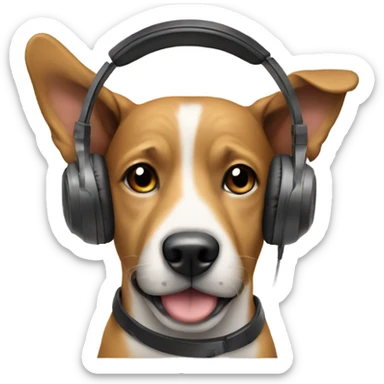 Dog wearing headphones sticker
