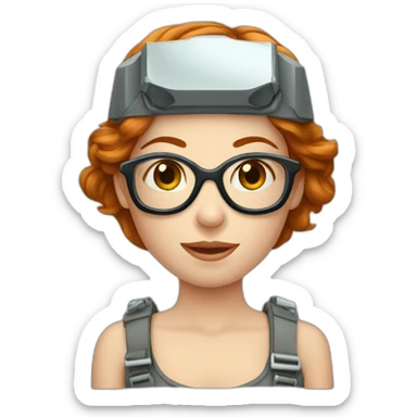 femme rousse avec des joues mechante lunette sticker