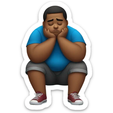 Sad Fat teenager  sticker