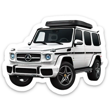 White Mercedes gwagon sticker