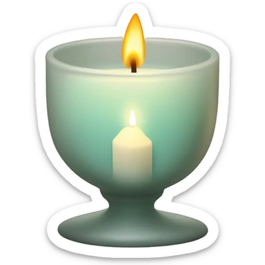 Candle in a powder-colored glass sticker
