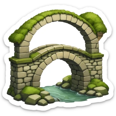 a simple rustic stone bridge sticker