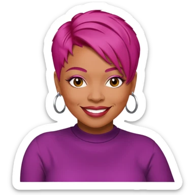 Tionne T-Boz Watkins with short magenta red hair sticker