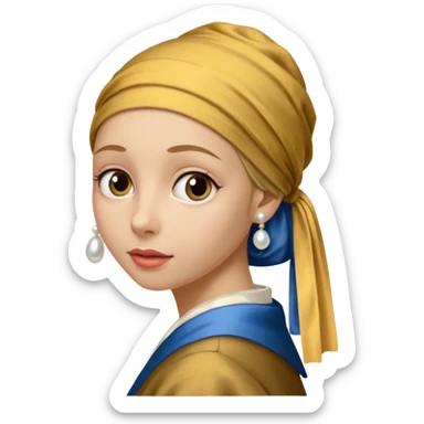 Girl with a Pearl Earring painting sticker