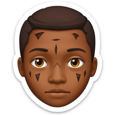 Faça um personagem negro com cicatrizes no rosto sticker