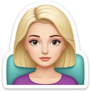 lady is relaxing (lash and brows salon) sticker