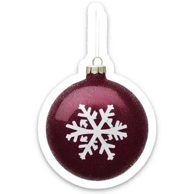 Burgundy Christmas ornament glitter with snowflake  sticker