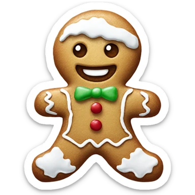 Realistic iced gingerbread man sticker