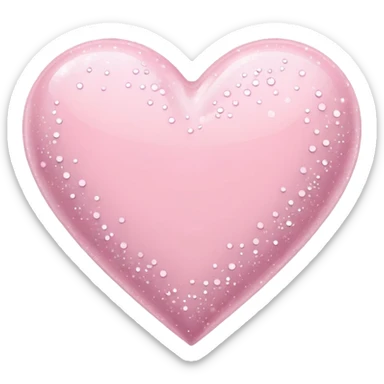 pastel pink heart and pastel pink sparkles sticker