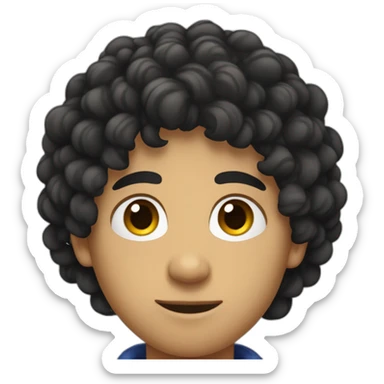 Métis man teenager with black curly hair sticker