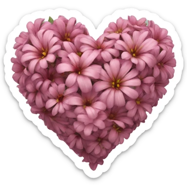 Flower heart sticker