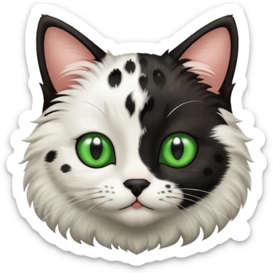 A cat with white and black spots sticker