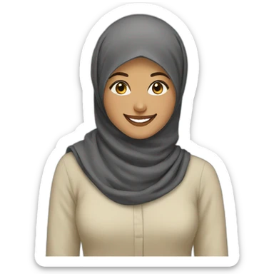 Hijabi happy sticker
