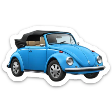 blue volkswagen coccinelle convertible sticker