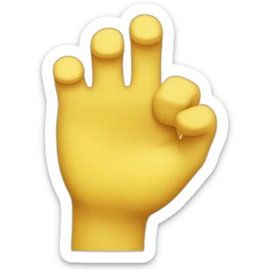 Normal yellow circle emoji with finger up to mouth and finger pointing to its jawline sticker