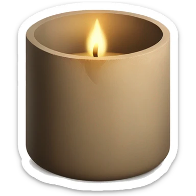 candle in brown concrete ridged vessel sticker