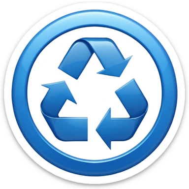 CIRCULO COM SETASSIMBOLO DE RECICLEAGEM REDONDO AZUL sticker