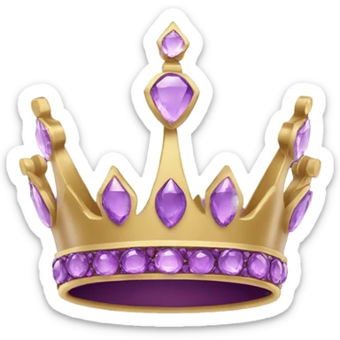 purple jeweled crown simple sticker