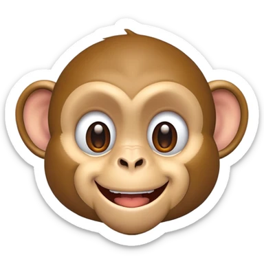 smiling monkey face sticker