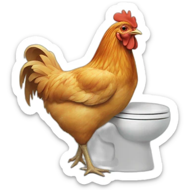 chicken on toilet sticker