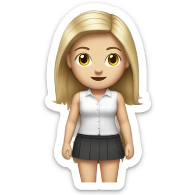 White girl with mini skirt  sticker