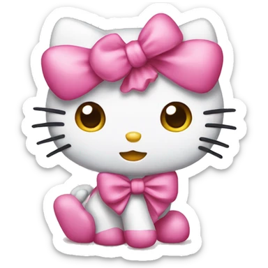 Hello kitty with bow  sticker
