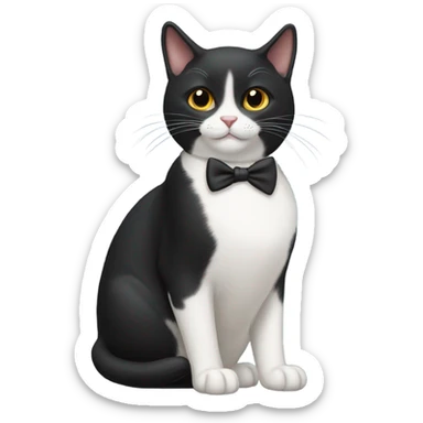 Tuxedo cat with mole on his right cheek  sticker