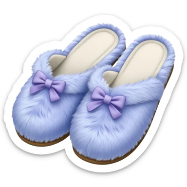 periwinkle faux fur slippers sticker