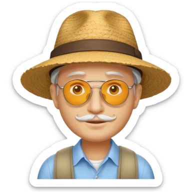 Visage homme créole réunionnais avec chapeau arrive avion sticker