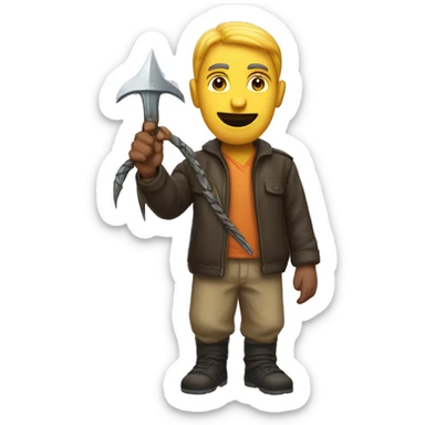 man with trishul and snac in hand sticker