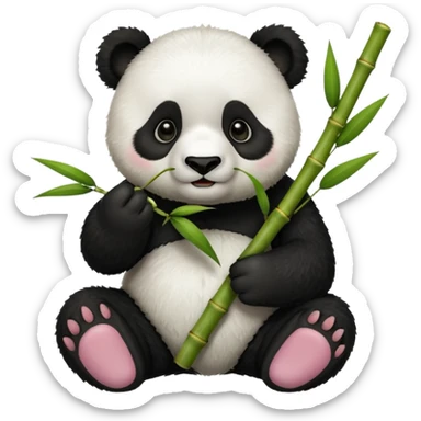 panda eat bamboo sticker