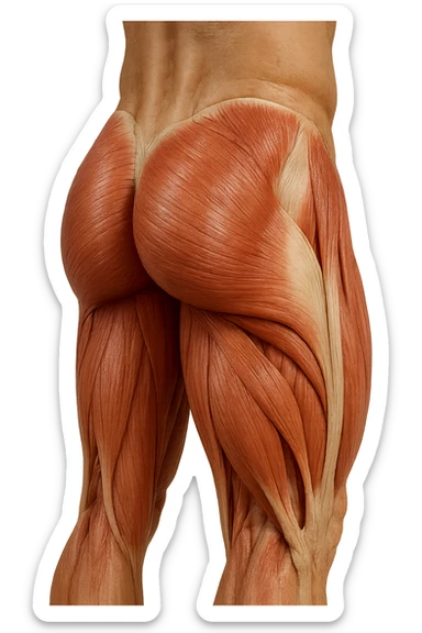 MUSCOLI ANATOMICI DI GLUTEI UMANI, IPERREALISTICI 4K sticker