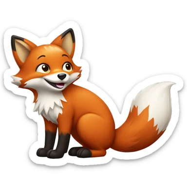 Happy fox sticker