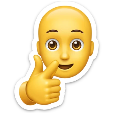Make an emoji with a finger pointing toward the emoji head. Discord-style. sticker