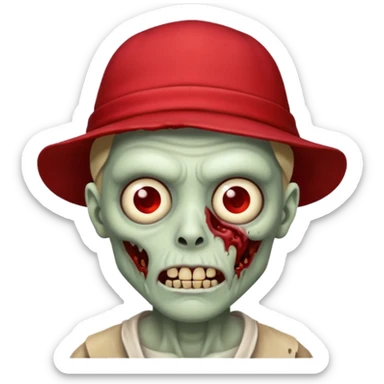 zombie in red hats sticker