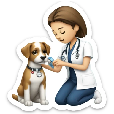 Vet nurse monitoring an anaesthetic  sticker