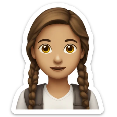 girl with brown hair read a book sticker