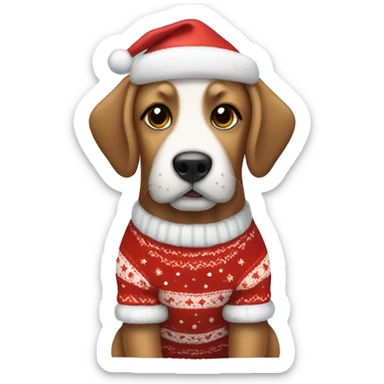Dog wearing a Christmas jumper sticker