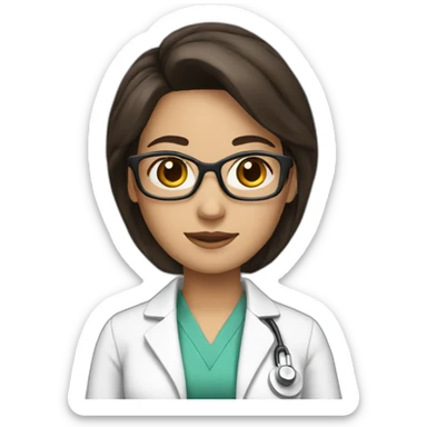 Brunette female doctor sticker