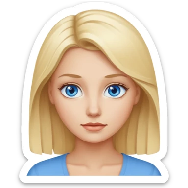 blonde with blue eyes  sticker