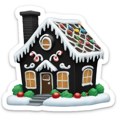 Black gingerbread house sticker