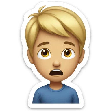 Boy in frustration  sticker