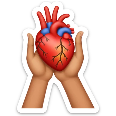 hand heart on head sticker